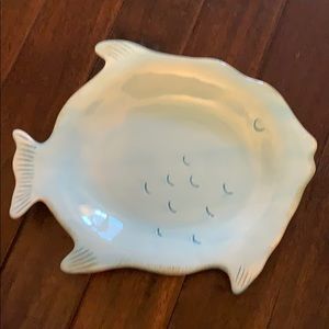 Ambiance By the Sea Blue Handpainted Fish Platter